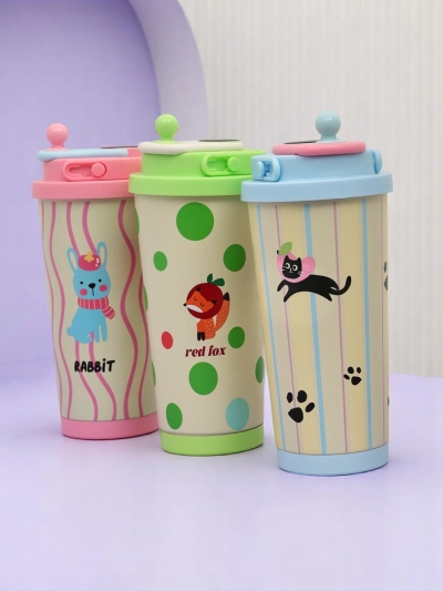 Royalfashion Termo hrnek s výtokem a teplotním senzorem Roztomilá zvířátka