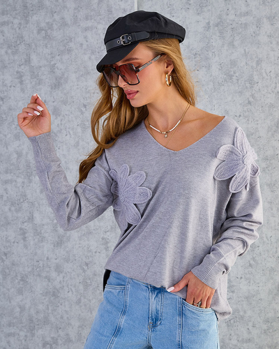 Royalfashion Тонкий жіночий светр з квітами