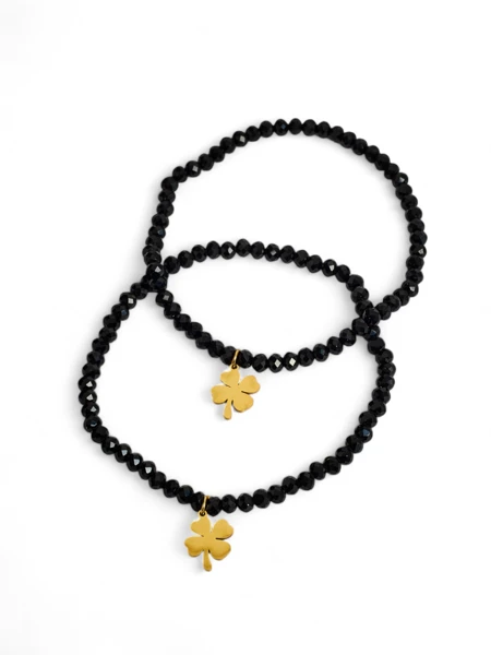 Royalfashion Dva dámské náramky s přívěskem čtyřlístku