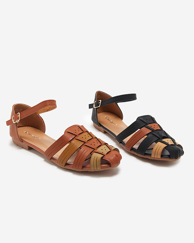 Dámské ažurové baleríny s výřezem na bocích ve velbloudí barvě Viholy Obuv