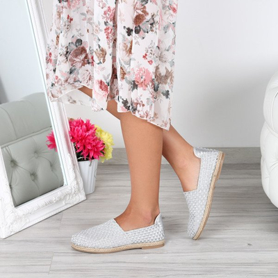 Srebrne espadryle- Obuwie