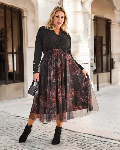 Dvouvrstvá midi sukně Royalfashion pro ženy