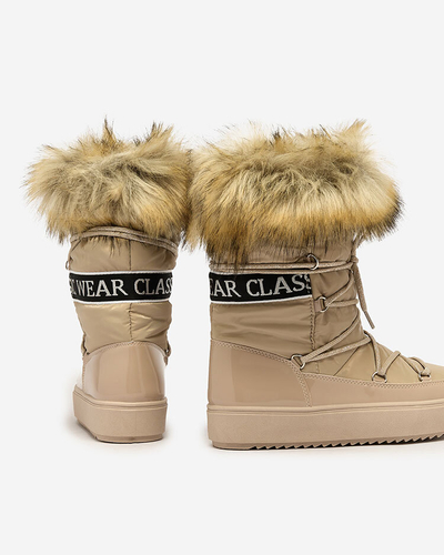 Royalfashion Světle hnědé nazouvací boty a'la snow boots for women Gomllo