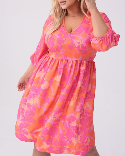 Royalfashion Dámské šaty nad kolena s potiskem PLUS SIZE