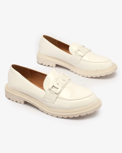 Royalfashion Bílé lakované mokasíny pro ženy Dafench