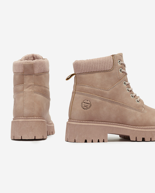 Темно-рожеві жіночі утеплені черевики-трапери Teruna - Взуття