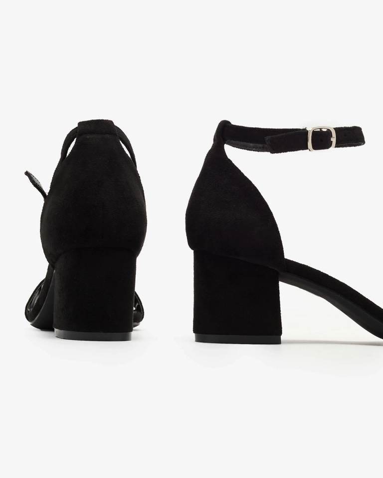 Royalfashion Černé dámské sandály na podpatku Xeteri