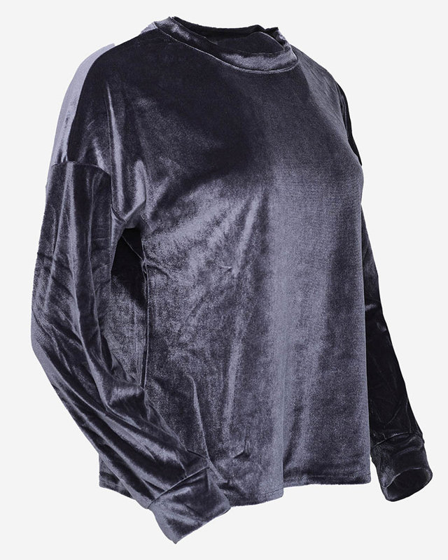 Блуза жіноча темно-сіра велюрова - Одяг