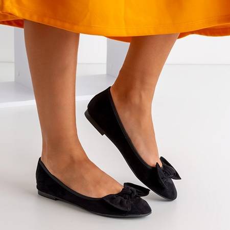Чорні жіночі балерини з бантиком Osstice - Взуття