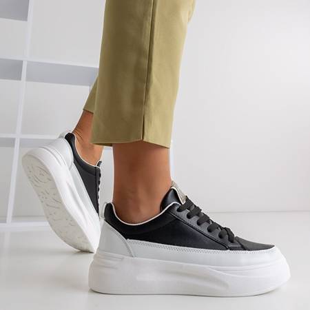 Чорно-білі жіночі кросівки Melenika з фіанітом - Взуття