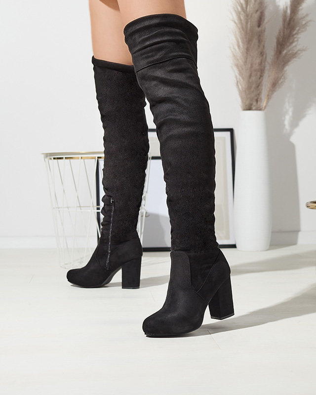 OUTLET Чорні жіночі чоботи вище коліна Gazey- Footwear