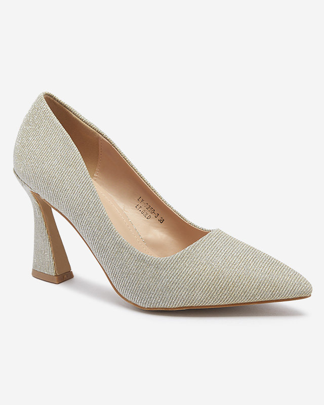 OUTLET Жіночі парчеві туфлі-човники золотого кольору Bluskita - Взуття