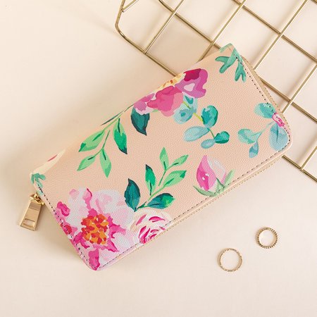 Рожевий гаманець з квітковим принтом