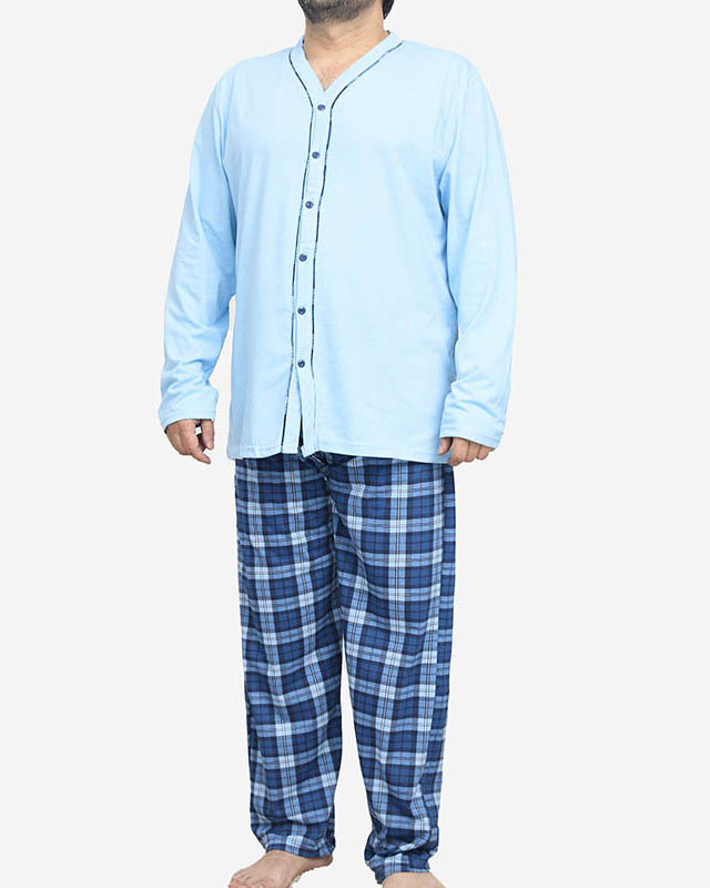 Синя чоловіча піжама на ґудзиках - Одяг