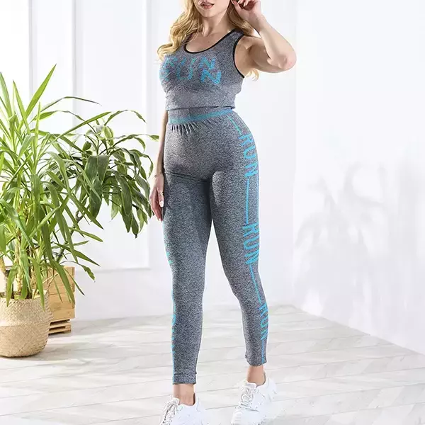 Сіро-блакитний жіночий спортивний комплект з 2-х предметів - Одяг