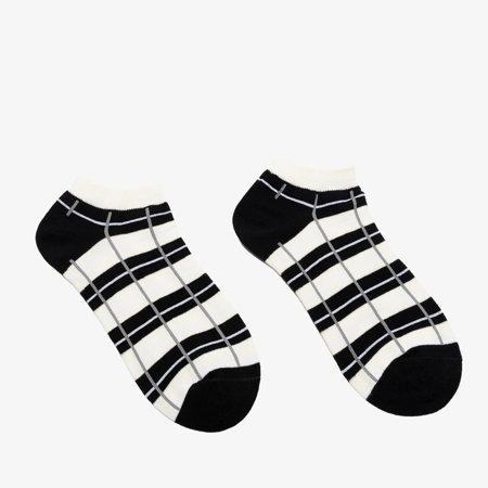 Сіро-чорні картаті жіночі шкарпетки - Нижня білизна