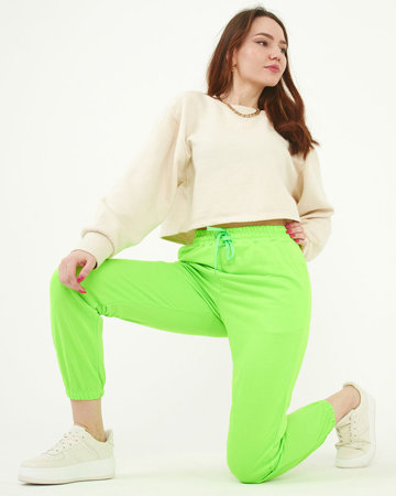 Спортивні штани неоново-зеленого кольору 