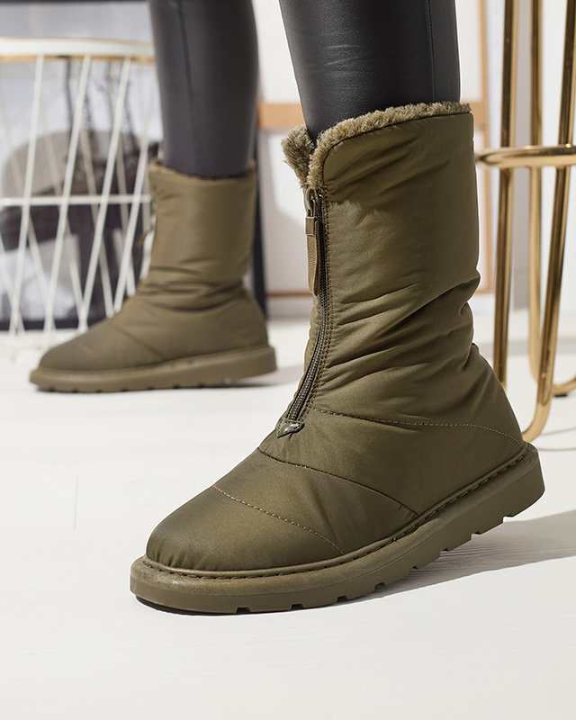 Темно-зелені жіночі черевики а-ля снігоступи Tirigga- Footwear