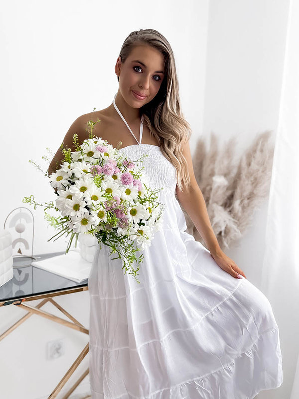 Жіноча сукня без бретелей білого кольору PLUS SIZE - Одяг