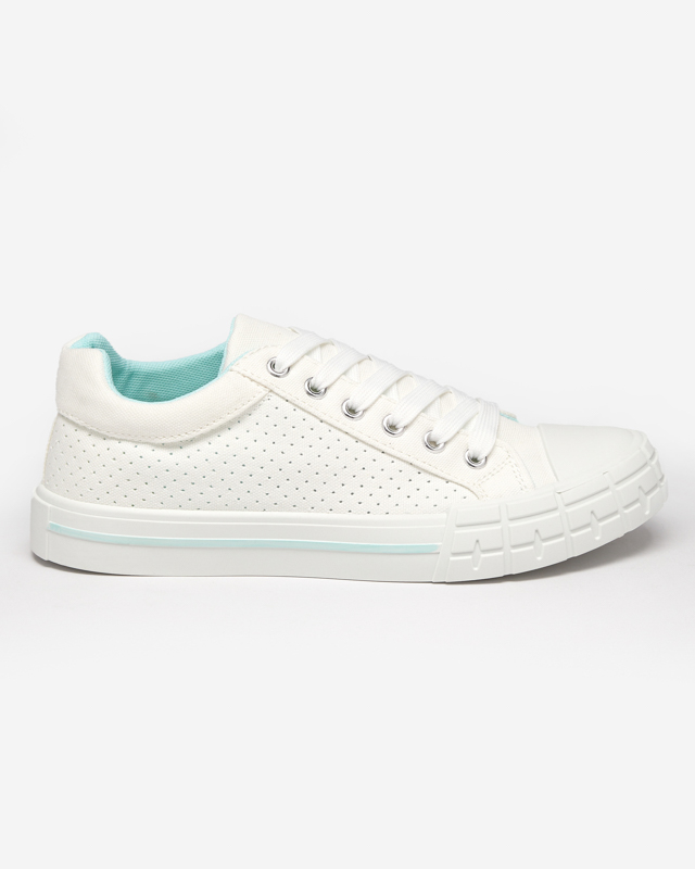 Жіночі білі кросівки з м'ятною смужкою Sols- Footwear