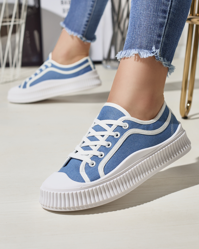 Жіночі кросівки на суцільній підошві синього кольору Dessica - Взуття
