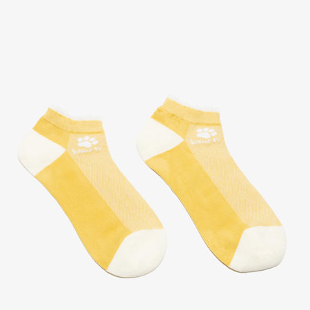 Жіночі шкарпетки жовтого кольору з написом - Нижня білизна
