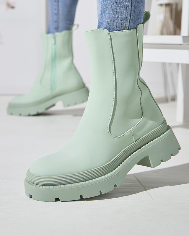 Жіночі високі черевики зеленого кольору Matiba- Взуття