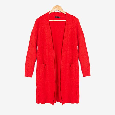 Жіночий светр з червоним кардиганом - Одяг