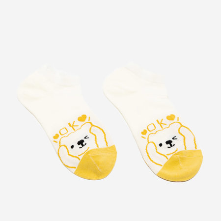 Жовто-кремові жіночі собачки шкарпетки - Нижня білизна