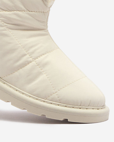 Бежеві жіночі черевики а-ля снігоступи Amirfu- Взуття