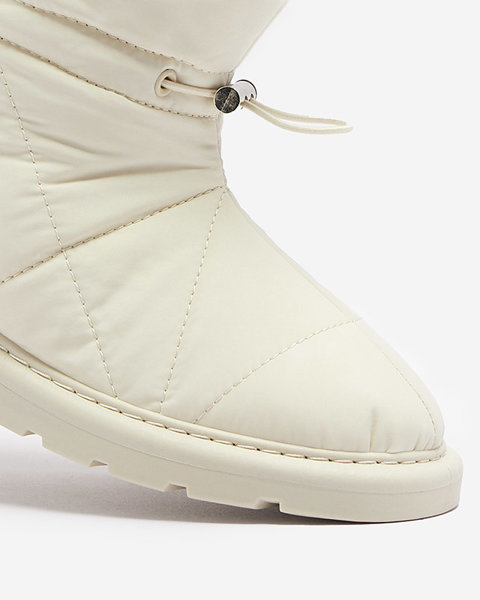 Бежеві жіночі утеплені черевики a'la snow boots Kaliolen - Взуття