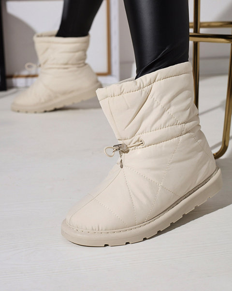 Бежеві жіночі утеплені черевики a'la snow boots Kaliolen - Взуття