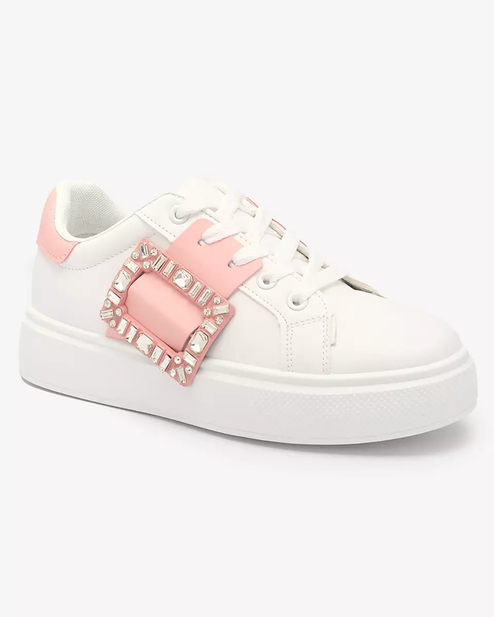 Білі та світло-рожеві жіночі спортивні кеди Serbs - Взуття