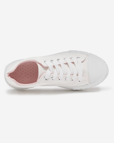 Білі жіночі кросівки в рожеву смужку Sols- Footwear