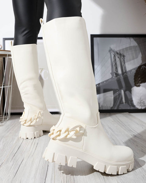 Білі жіночі сліпони з ланцюжком Tera - Взуття