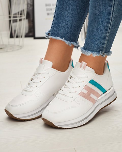 Білі жіночі спортивні туфлі з кольоровими вставками Ajiha - Взуття