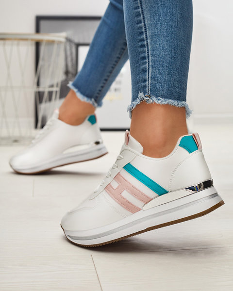 Білі жіночі спортивні туфлі з кольоровими вставками Ajiha - Взуття