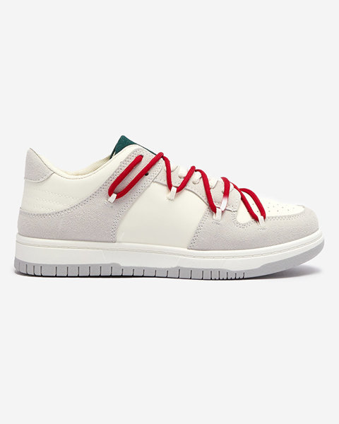 Біло-сірі жіночі спортивні кросівки з червоними шнурками Olierinc - Взуття