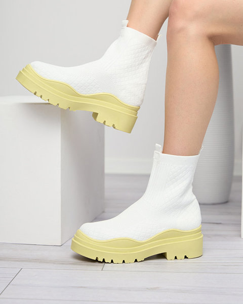 Біло-жовті жіночі чоботи Seritis