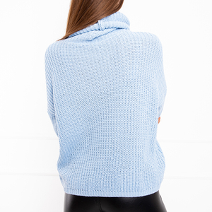 Блакитний жіночий укорочений светр
