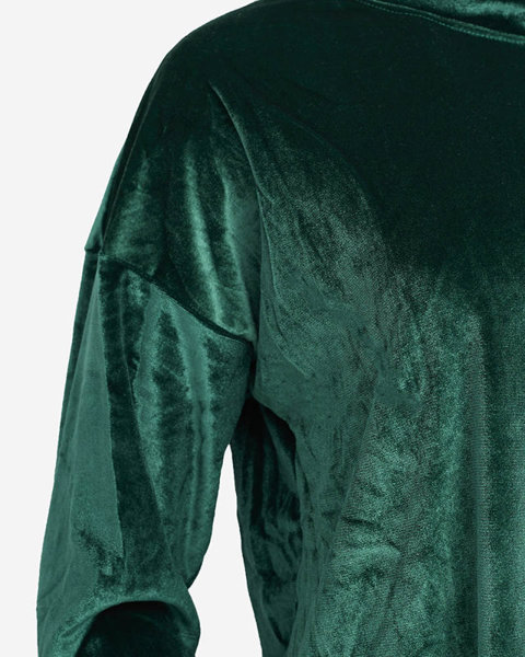 Блуза жіноча темно-зелена велюрова - Одяг