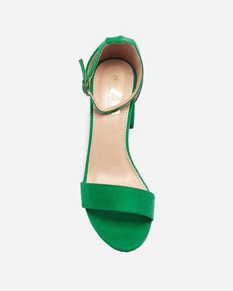 Босоніжки жіночі на стійці зеленого кольору Xiadia- Взуття
