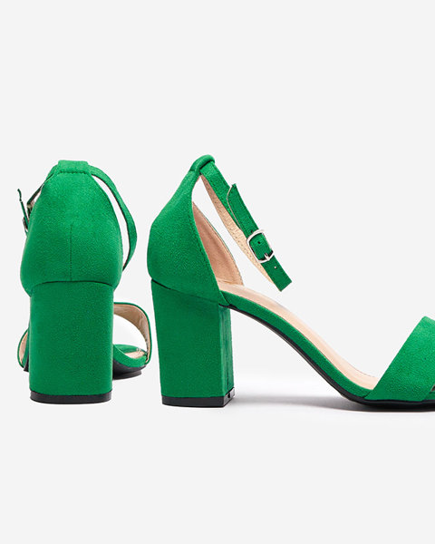 Босоніжки жіночі на стійці зеленого кольору Xiadia- Взуття