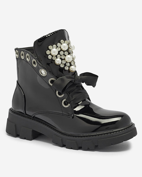 Черевики жіночі лаковані чорного кольору Oselfo- Footwear