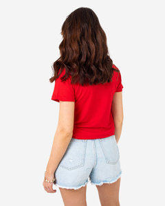 Червона жіноча футболка з принтом