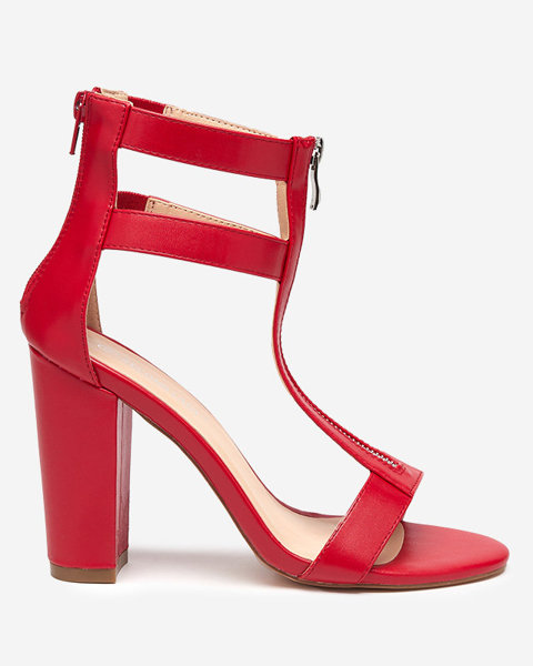 Червоні жіночі босоніжки на високій стійкі Somatu - Взуття