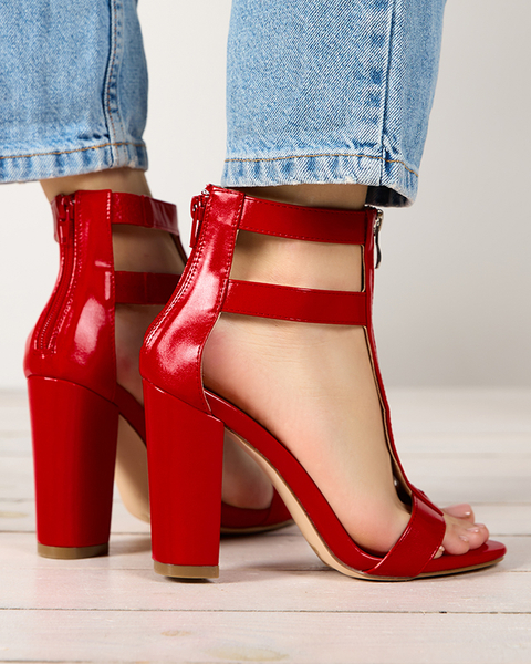 Червоні жіночі босоніжки на високій стійкі Somatu - Взуття
