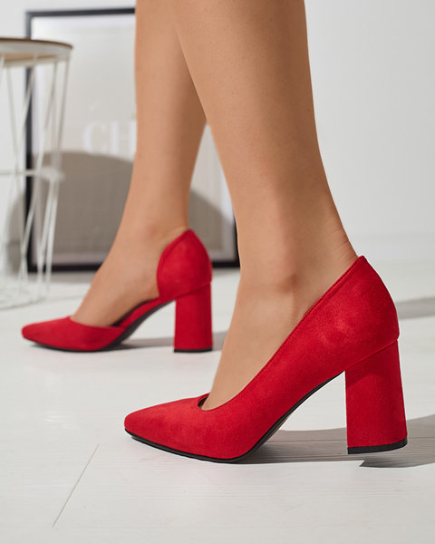 Червоні жіночі туфлі-човники з еко-замші Lerita - Взуття