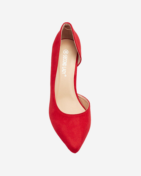 Червоні жіночі туфлі-човники з еко-замші Lerita - Взуття