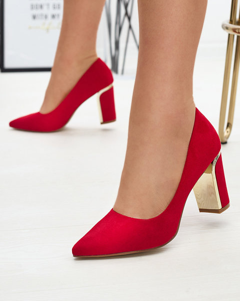 Червоні жіночі туфлі-човники з екозамші на пост Афрогос-Взуття
